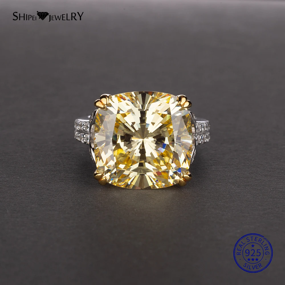 Shipei натуральное квадратное белое кольцо с розовым сапфиром стерлингового серебра 925 сапфировые кольца белое золото для женщин мужчин Свадебный коctail