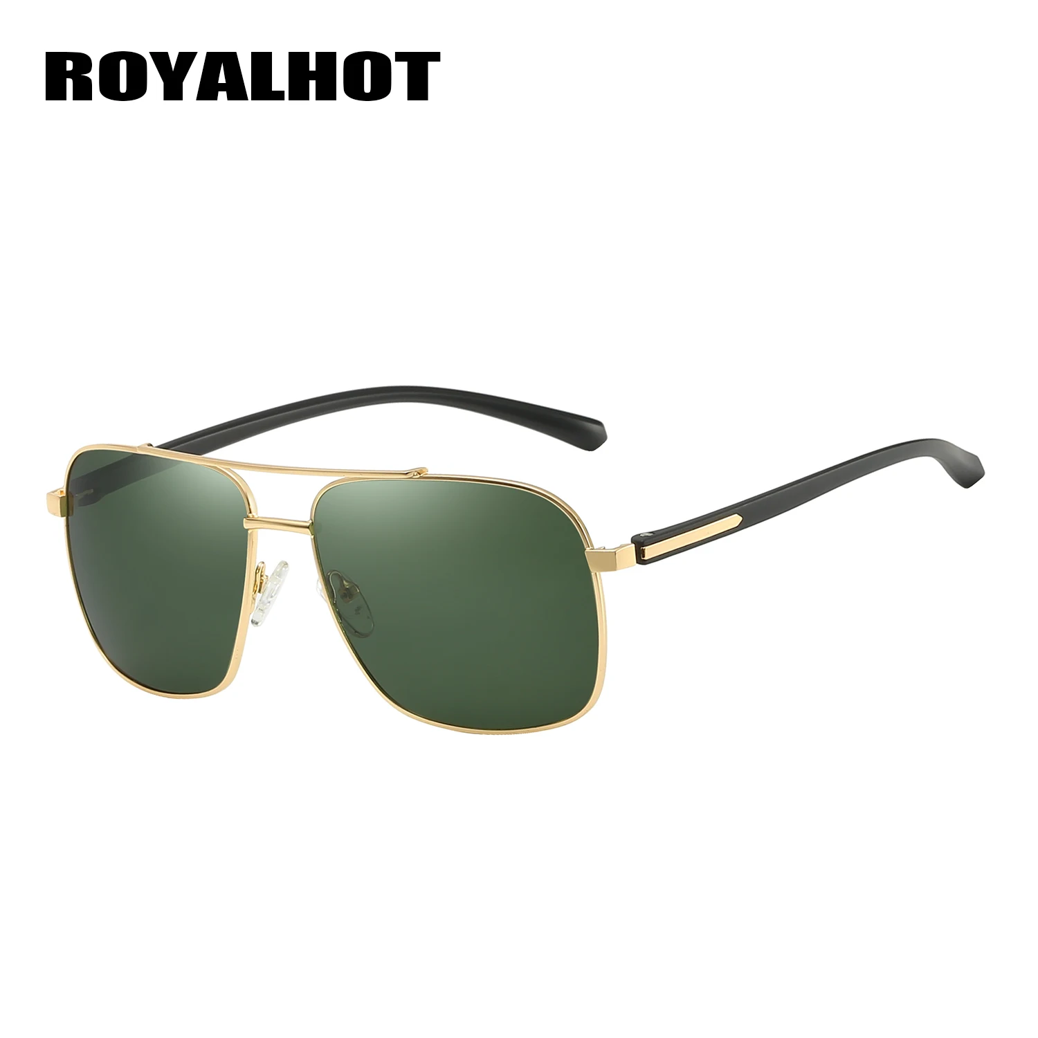 RoyalHot, мужские, женские, ретро, поляризационные, алой, квадратная оправа, солнцезащитные очки, для вождения, солнцезащитные очки, оттенки, Oculos masculino, мужские, 900100 - Цвет линз: Gold