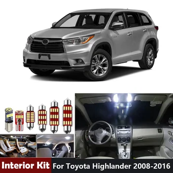 

10Pcs White Error Free Car Led Bulbs Interior Light Kit For Toyota Highlander 2008-2016 Map Dome Trunk License Plate Light
