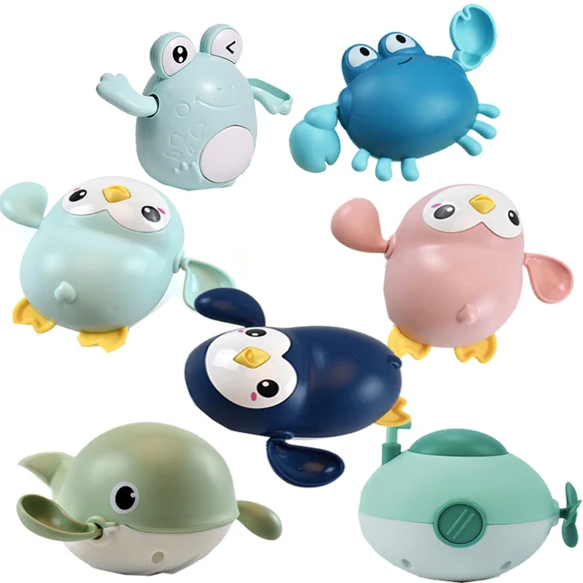 New Baby Bath Toys Cartoon Kids Learning Cognition Cute Animal Swimming Frogs Tortoise Crab Classic Baby Water Toy For Children 1