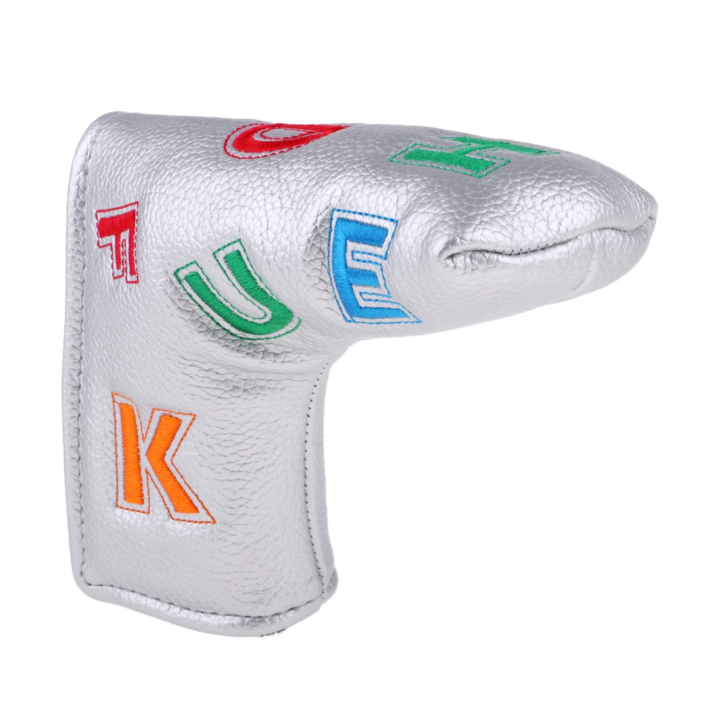 Водонепроницаемый ПУ кожаный чехол для клюшки для гольфа, защитная крышка для головы, 3D вышитая крышка для головы, Сменные аксессуары - Цвет: Silver Letter