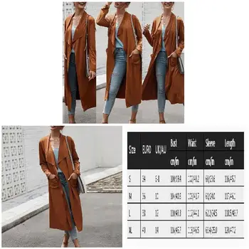 

2019 Women Autumn Winter Coats Solid Color Long-Sleeve Pocket Casual Loose Lapel Cardigan Trench Fashion Female Irregular Coat
