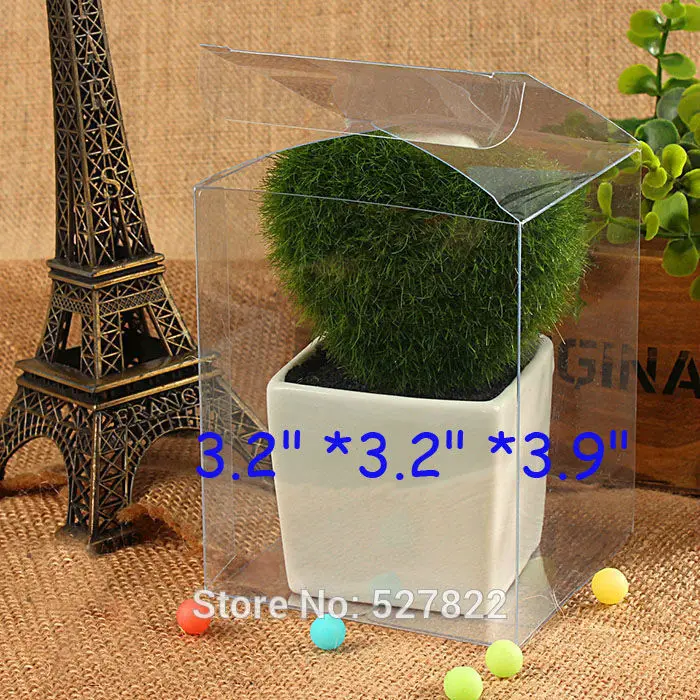 

50PCS 8x8x10cm Clear Plastic PVC Rectangle Box Toy Shose Cloth Display Boxes Party Favor Gift Packaging Free Shipping