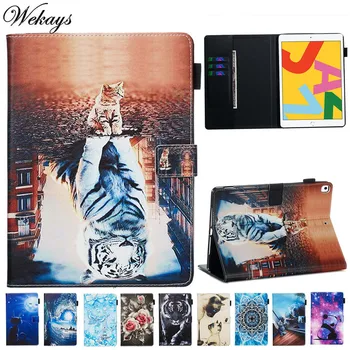 

Wekays Coque For iPad 10.2 2019 Cartoon Tiger Cat Leather Case For iPad 10.2 7th Generation 2019 A2200 A2198 A2232 Cover Cases