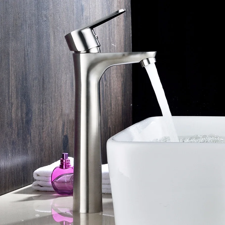 

Stainless Steel Faucet Hot And Cold Basin Faucet Lavatory Faucet Heightening Energy Saving Lead-Free Faucet Set