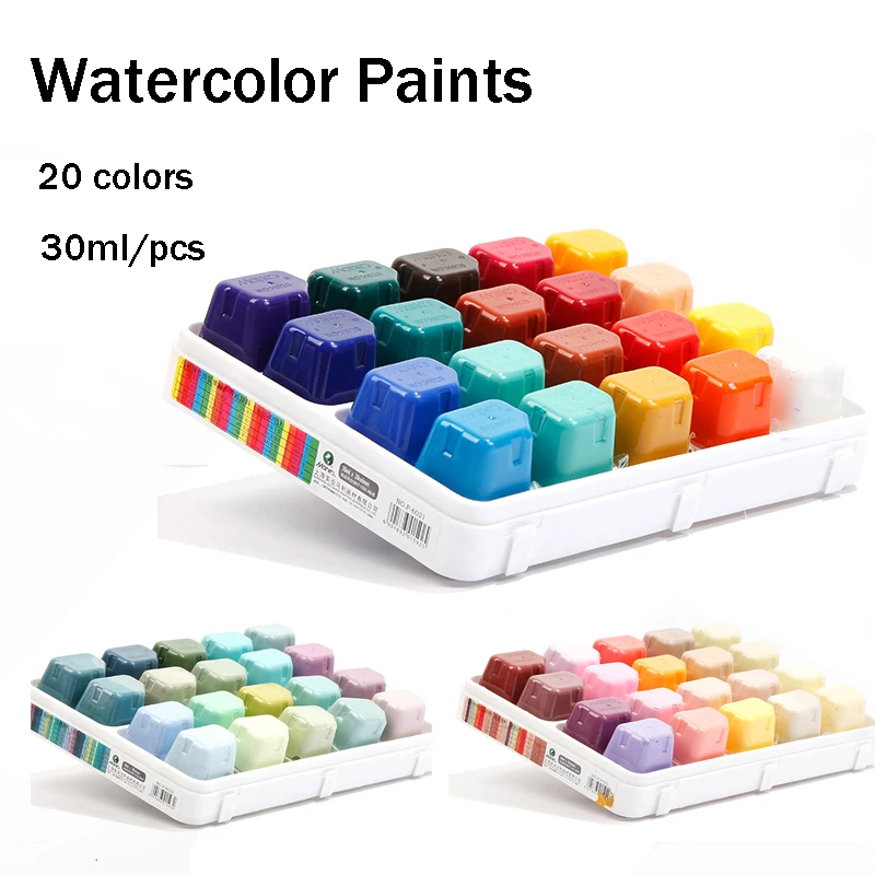 Jelly Gouache Watercolor Paint Set 20 Colors 30ml Art Case AliExpress