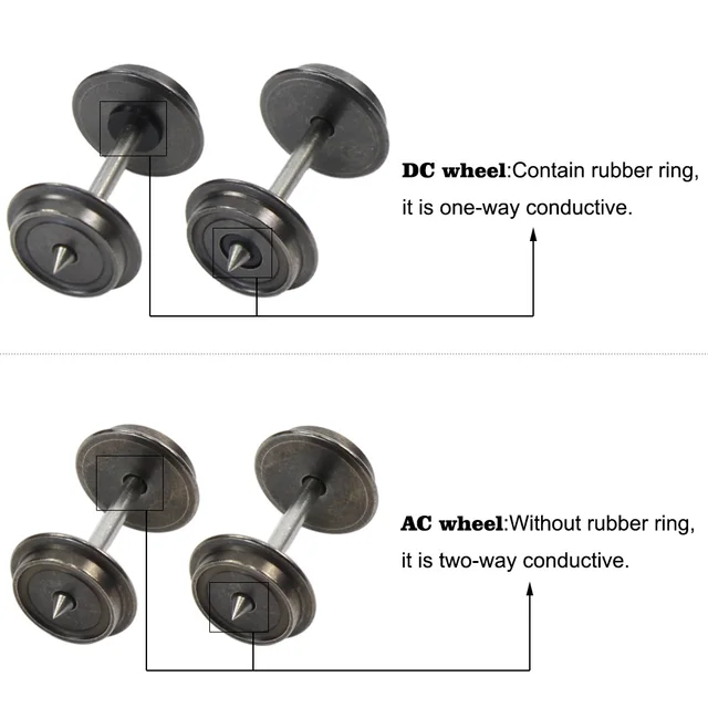 12pcs HO Scale 1:87 36'' Metal AC Wheels Model Trains AC Wheel Set HP0387