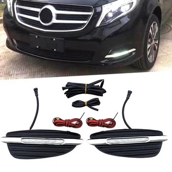 

LED DRL Daylight Daytime Running Lights Front Fog Light Lamp For Mercedes Benz V-Class Vito V250 V260 2016 2017 2PCS