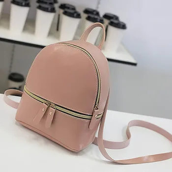 

Women Multifunctional Fashion Rucksack Travel Bags Pouch School PU Leather Crossbody Backpack Leisure Solid Zipper Closure