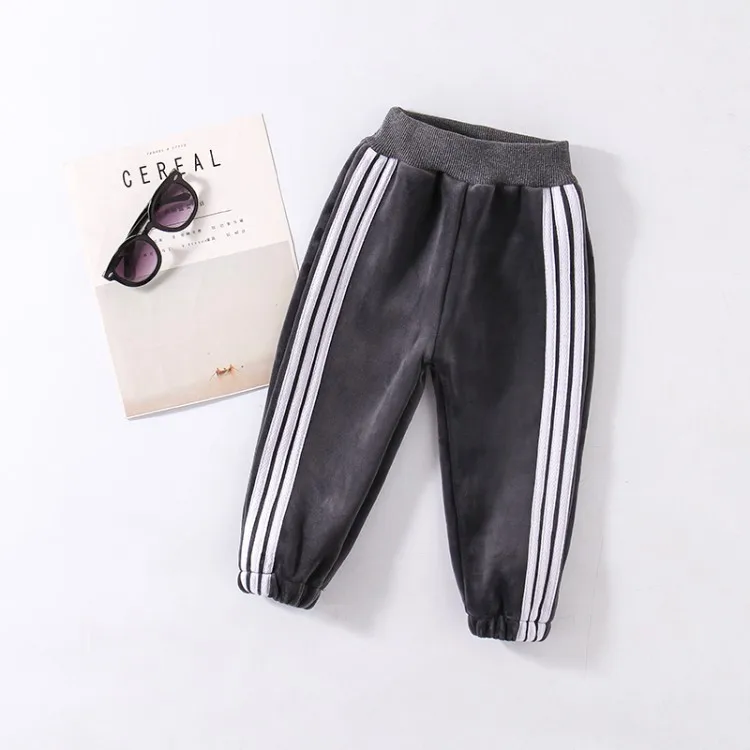 

Children 2019 Autumn New Style Gold Velvet plus Velvet Side Stripes Pants