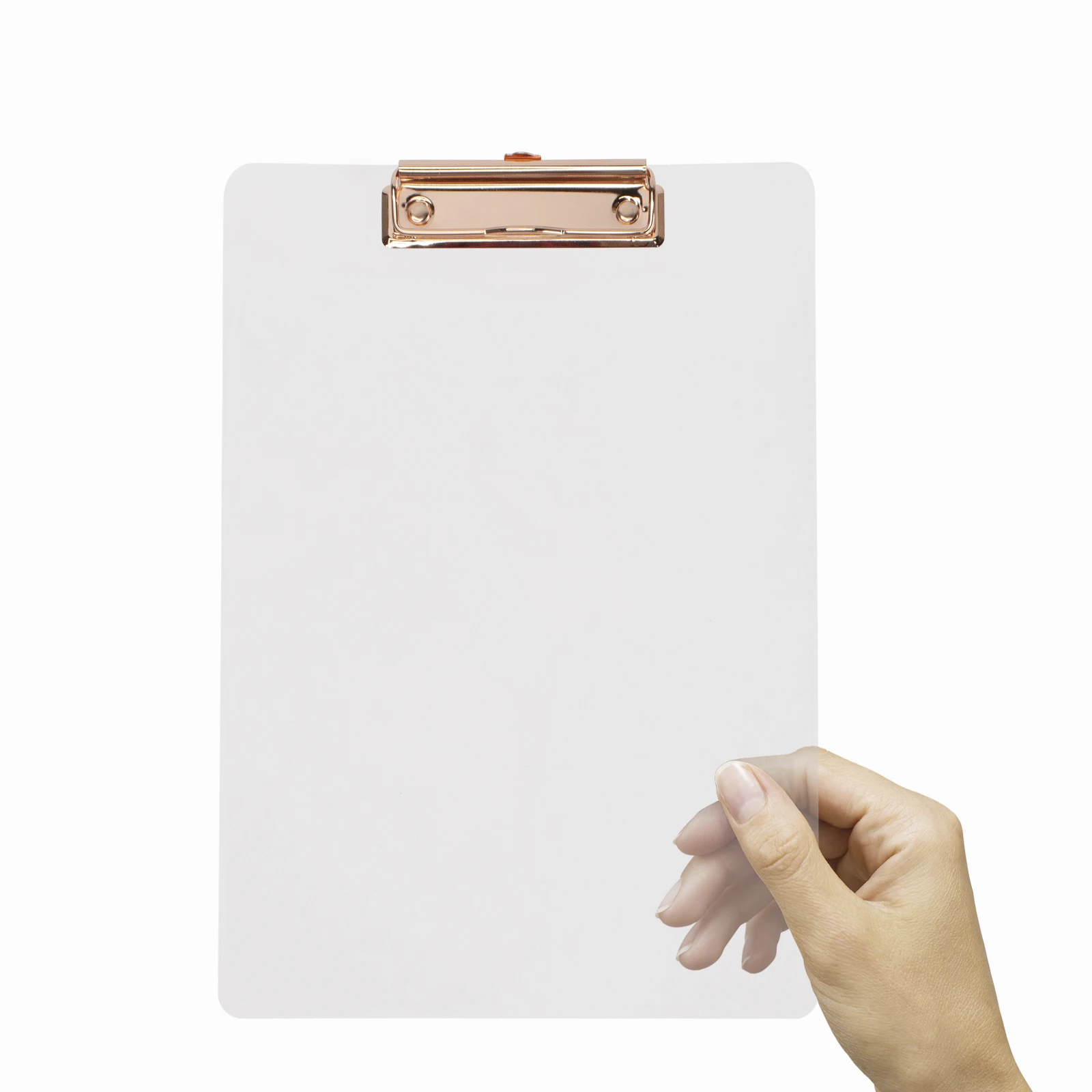 Clear Plastic A4 Clipboard Memo Pad Rose Gold Clip Board Notebook File