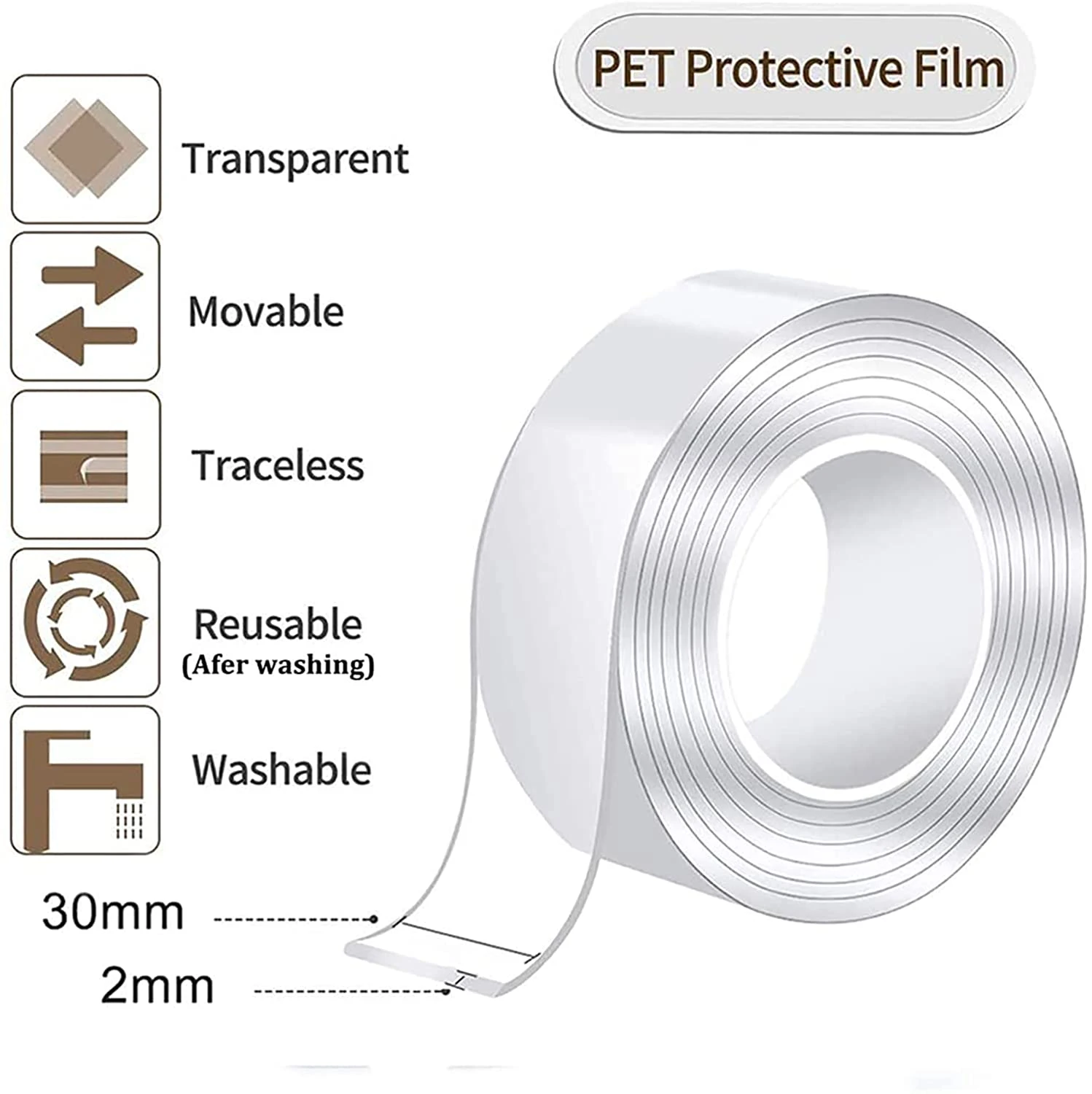 Double Sided Tape Heavy Duty Nano Tape Double Sided Mounting Tape For Walls Traceless Removable Carpet Tape Transparent Tape Double Sided Tape Aliexpress