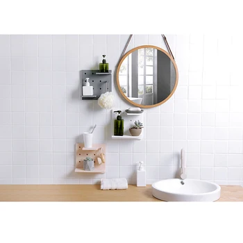 

DIY Plastic Wall Mount Storage Rack Hole Plate Shelf Display Board for Home Bedroom K888