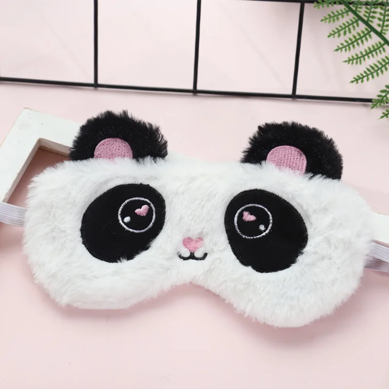 Плюшевая маска для век с изображением панды, мягкая маска для сна, повязка на глаза для сна, покрывало для глаз, набивная Овечка, дорожный подарок для домашней вечеринки - Цвет: Panda