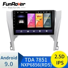 FUNROVER Android 9,0 2.5D+ ips Автомобильный мультимедийный радио Playe для toyota camry 2012- Автомобильный dvd-плеер Стерео gps навигация RDS BT