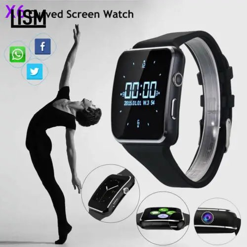  X6 Curved Screen Bluetooth Smartwatch TF SIM Camera Men Women Smart Watch for Android IOS iPhone Sa - 4000099291808