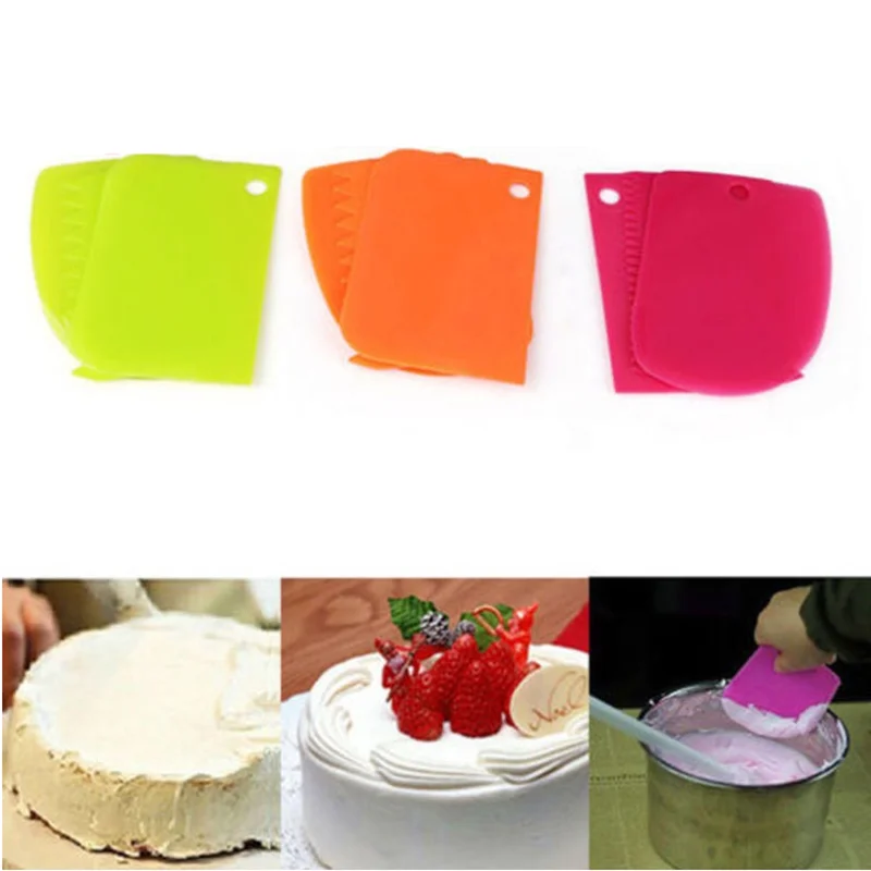 3 pcs/set Kitchen Accessories Tools Dough Cake Fondant Scraper Food Decorating Gadgets Goods Supplies Bak. | Дом и сад