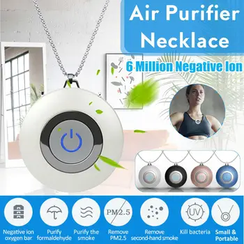 

Wearable Air Purifier Necklace Mini Portable USB Air Cleaner 6 Million Negative Ion Generator Low Noise Air Freshener New Style