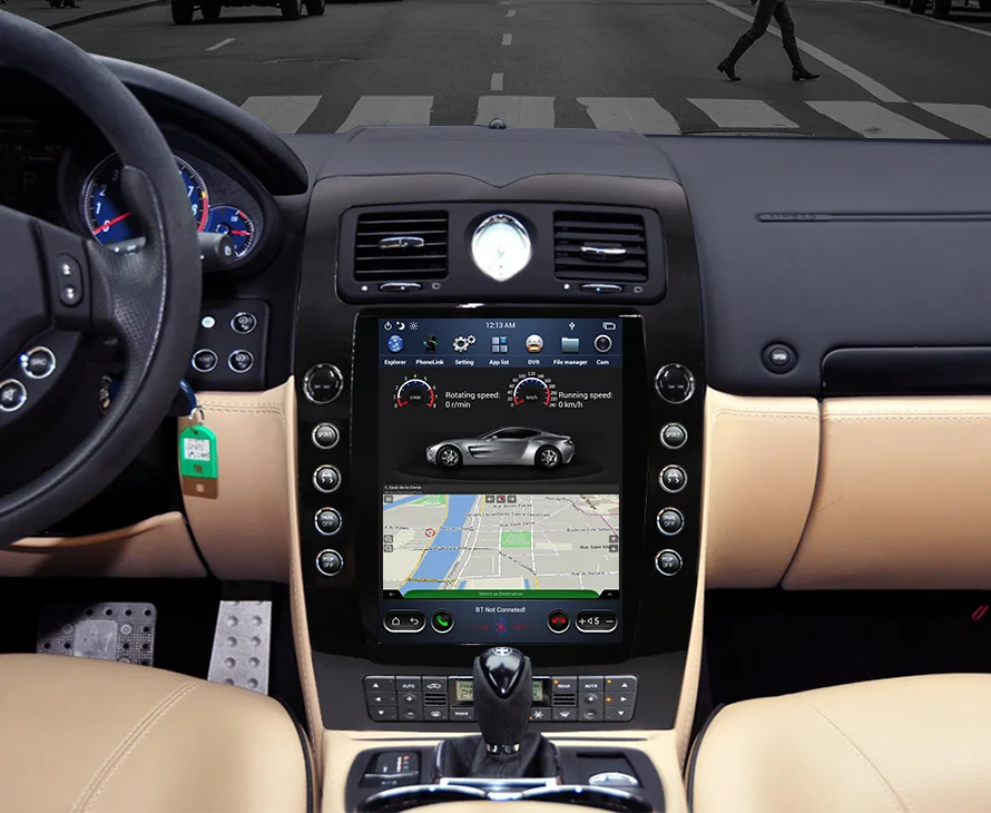 PX3 вертикальный экран для Maserati Quattroporte Tesla стиль Android 4,4 12,1 дюймов Автомобильный мультимедийный dvd-плеер стерео радио wifi