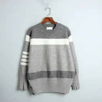 

2020 Autumn and Winter Round Neck Striped Sweater Fashion Casual Lazy Style Sweater Pullover