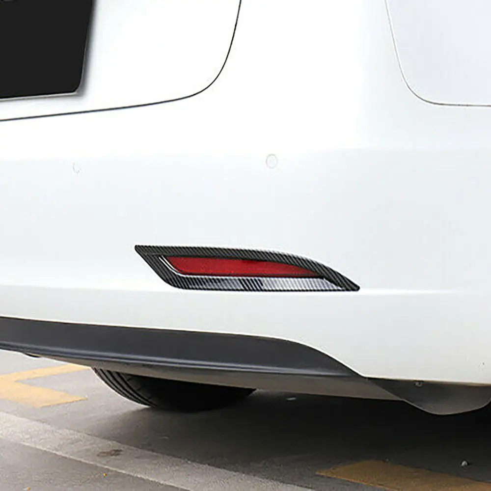 Для Tesla модель 3 ABS карбоновый задний противотуманный фонарь накладка 18-20
