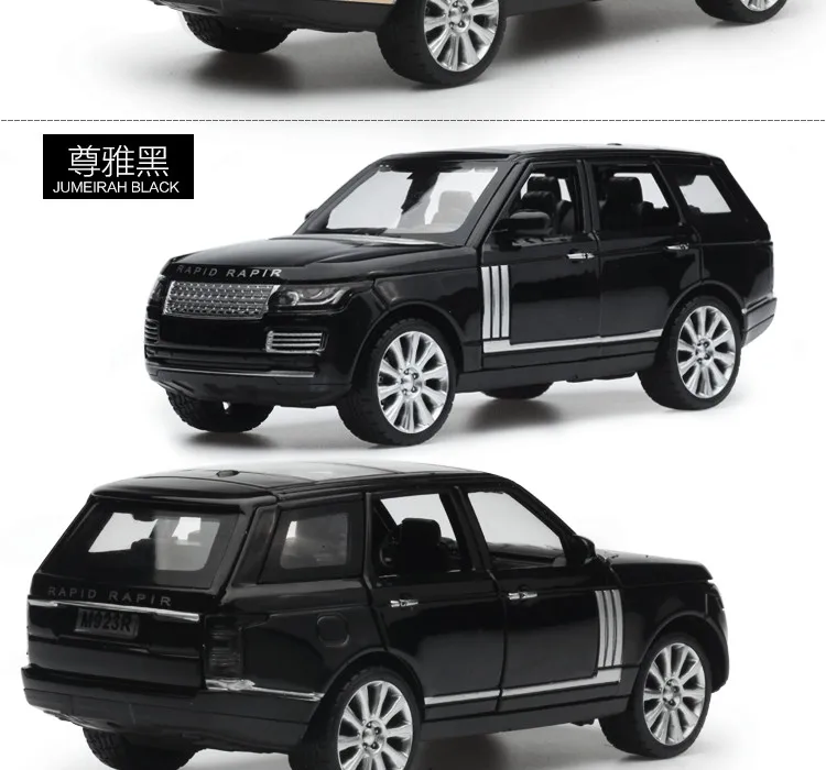 Diecast 1:24 Масштаб range rover модели автомобилей металлическая модель звук и светильник оттягивающийся внедорожник для детей 6 дверей можно открыть