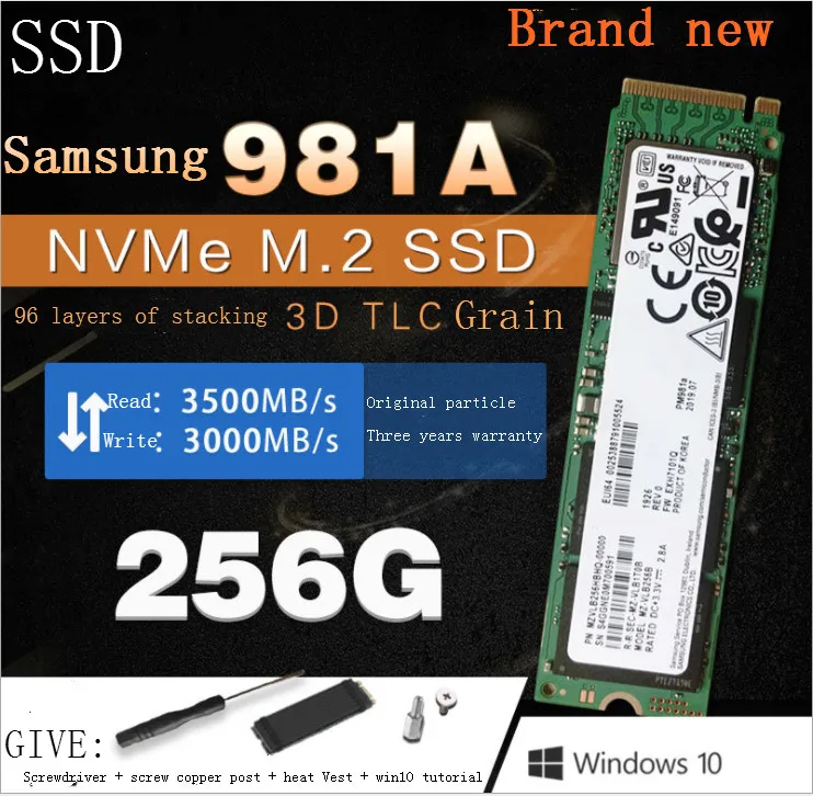 Внутренний твердотельный накопитель SAMSUNG SSD M.2 PM981A 256 ГБ 512 M2 NVMe PCIe 3 0x4 1 ТБ для
