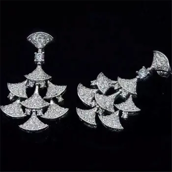 

lyb08 Luxury Wedding&Party Jewelry for Women, Fashion cute&sweet AAA CZ fancy stones crystal shinning long drop tassel dab