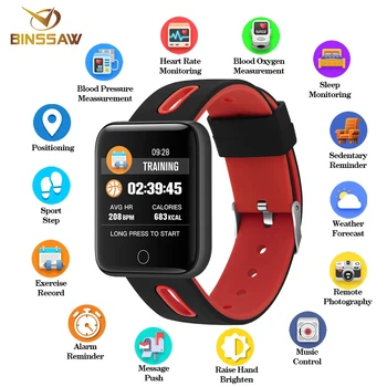 

BINSSAW 2020 Smart Watch Men Women Wristwatch Sport Fitness tracker Pedometer Heart Rate Blood Pressure Watches LED Smartwatch