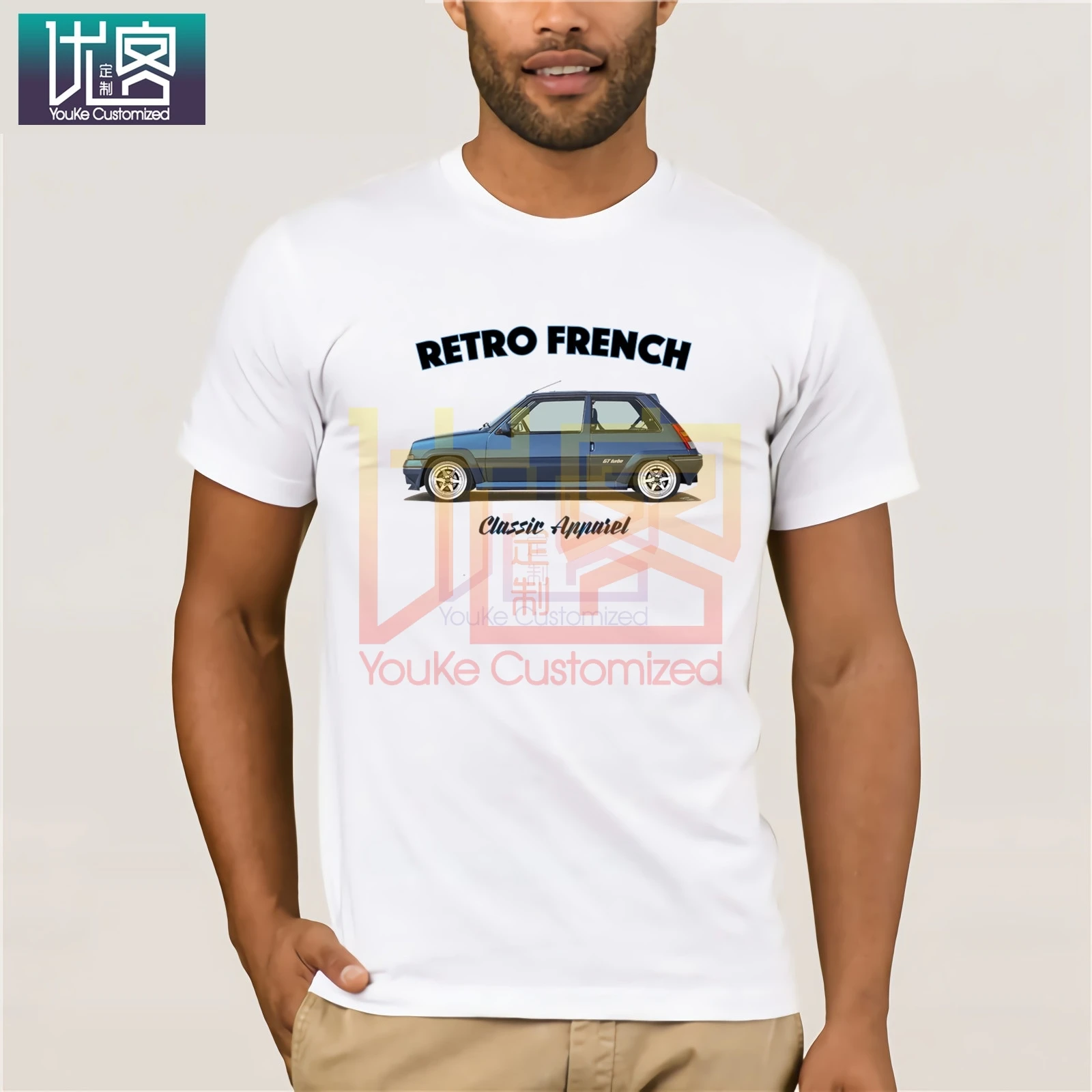 2020 Hot Sale Super Fashion RENAULT 5 GT TURBO T-shirt. Retro FRENCH. CLASSIC CAR Custom T Shirt Vintage Crew Neck Men and Women | Мужская