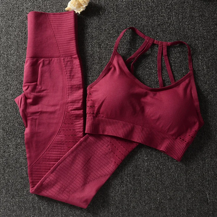 Gym 2 Piece Set Workout Clothes for Women Sports Bra and Leggings Wear Clothing Athletic Yoga | Спорт и развлечения