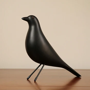 

New Resin Craft Bird Figurine Statue Office Ornaments Sculpture Home Decoration Accessories Bird Sculpture(black)