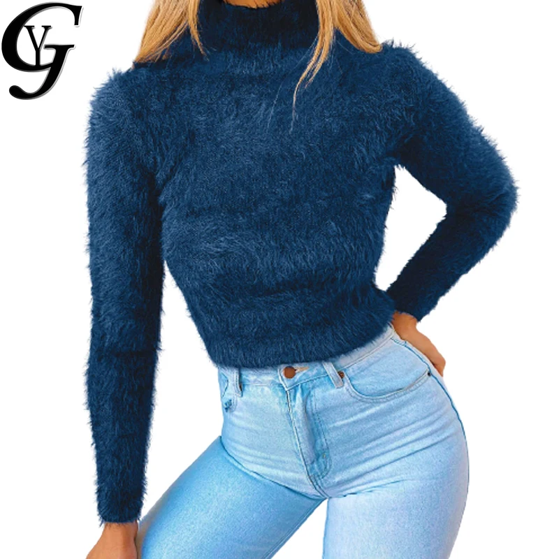

Autumn Winter Turtleneck Cashmere Sweater Women Elegant Solid Long Sleeve Wrap Turtleneck Knitted Sweater Ulzzang Pull Femme