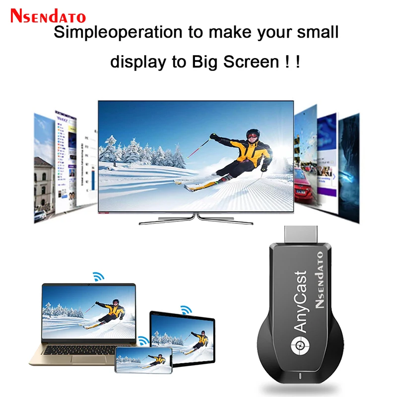 Anycast-adaptador de tv sem Fio Receptor de tv M100 para Ios e Android Dongle Dlna Airplay Wifi 2.4 4k hd 5g - Image 2