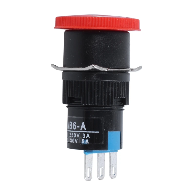 

Red Mushroom DC 30V 5A AC 250V 3A Emergency Stop Push Button Switch