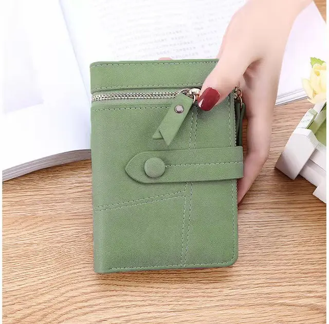 High Quality Women's Wallet Short Women Coin Purse Wallet Ladies Card Holder Small Hasp Money Bag Clutch Carteira кошелек C Green