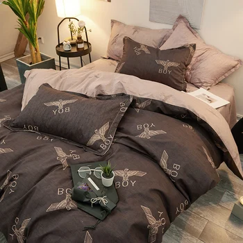 

Denim Quilt Cover Bed Sheet M Student Dormitory Three-Piece Set Single Double Bed Bedding