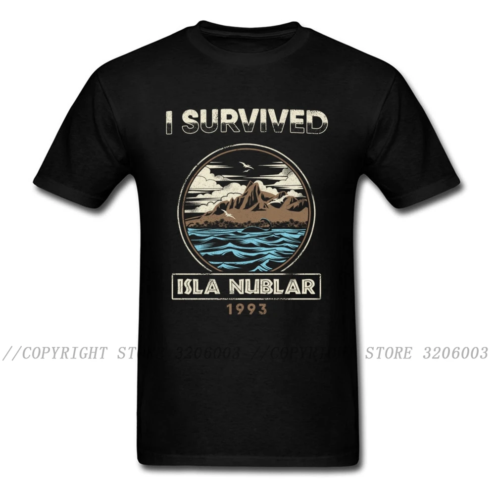 Isla Nublar 1993 футболка Парк Юрского периода Мужская черные топы хлопковая одежда