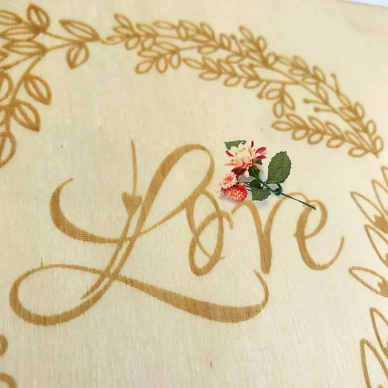 DIY любовь полый цветок Свадебный Гость книга персонализированные деревенский деревянный Гостевая книга фото записная книжка альбом юбилей подарок 449E