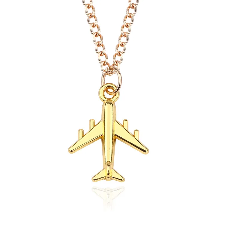 Aircraft Necklace Fashion Trinket Alloy Jewelry Plane Necklace Charm Air Plane Pendant Necklaces For Men Women Aircraft Gifts (5)