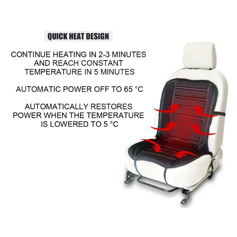 Car Seat Heater Pads Thickening Cushion Cover Heated Heating Pad Warm Winter