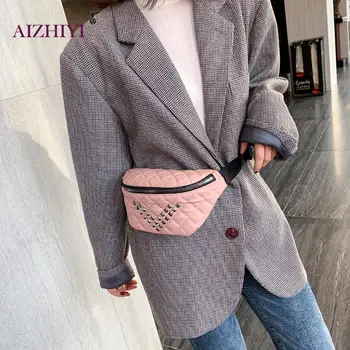 

Women Chest Pack Fashion Embroidery Rivet Female PU Leather Waist Purse Teen Girls Casual Large Capacity Crossbody Bag