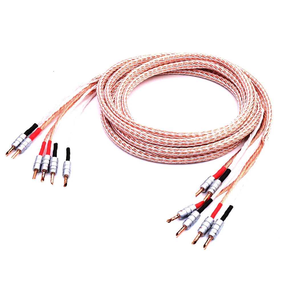 Пара высококачественных акустических кабелей 12TC Hifi провод с 2 штекерами типа