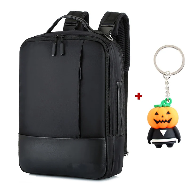 Бизнес-рюкзак, мужские рюкзаки для ноутбука, 15,6 дюймов, водонепроницаемые мужские и женские сумки, зарядка через usb, задняя упаковка блокнот, черный рюкзак для путешествий - Цвет: Black with N