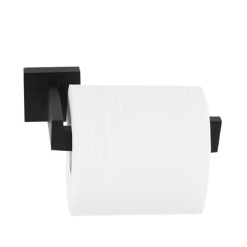 

Toilet Paper Holder Kit Shelf Rack Wall Mount Tissue Black Stainless Steel Kitchen Bathroom Accessories Single Pipe Roll Hanger