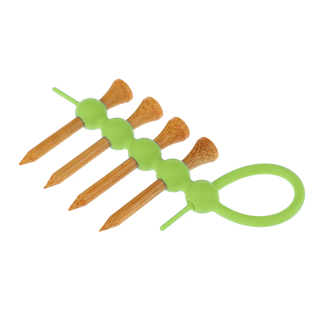 2 Pieces Portable Mini Golf Tee Holder Carrier & 8 Pieces 55mm Wood Golf Tees Set Golf Accessories