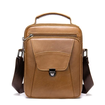 

Men Bags Crossbody Shoulder Bags Genuine Leather Handbag Fashion Business Man Messenger Bag Vintage Travel Tote Male Flap Bag