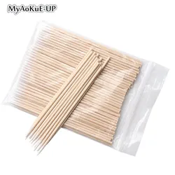200pc Disposable Cotton Swab Lint Free Micro Brushes Wood Cotton Buds Swabs Ear Clean Stick Eyelash Extension Glue Removing Tool