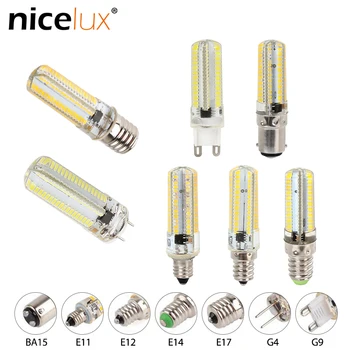 

1PCS Corn Bulb Dimmable Silicone LED Lamps 152 Leds SMD-3014 E11 E12 E14 E17 BA15D Energy Saving 110/220V Replace Halogen Lamp