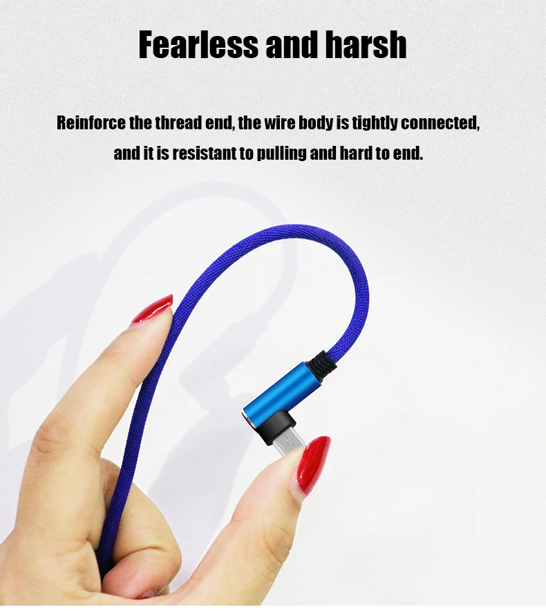 Micro USB кабель 2.4A быстрое зарядное устройство USB шнур 90 градусов локоть Nylona кабель для передачи данных с оплеткой для samsung Xiaomi iphone Android телефон